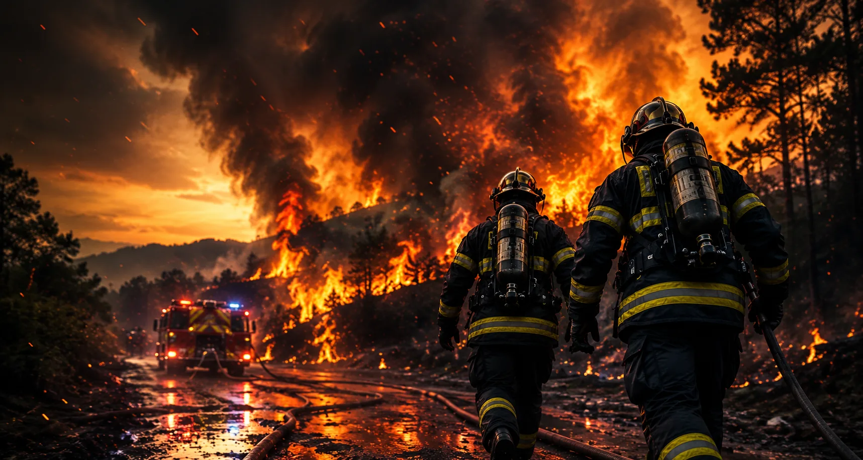 Sapeurs-pompiers en intervention
